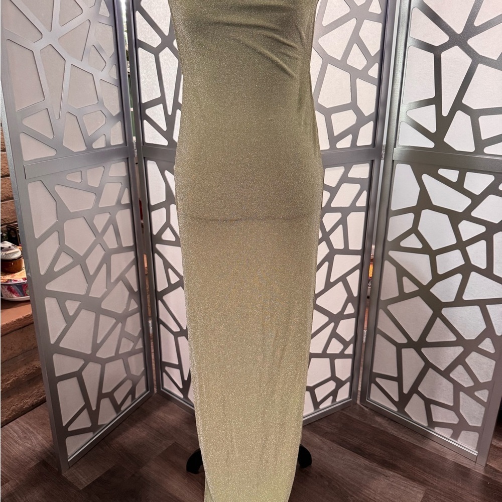 SHEIN Strapless Gold Dress